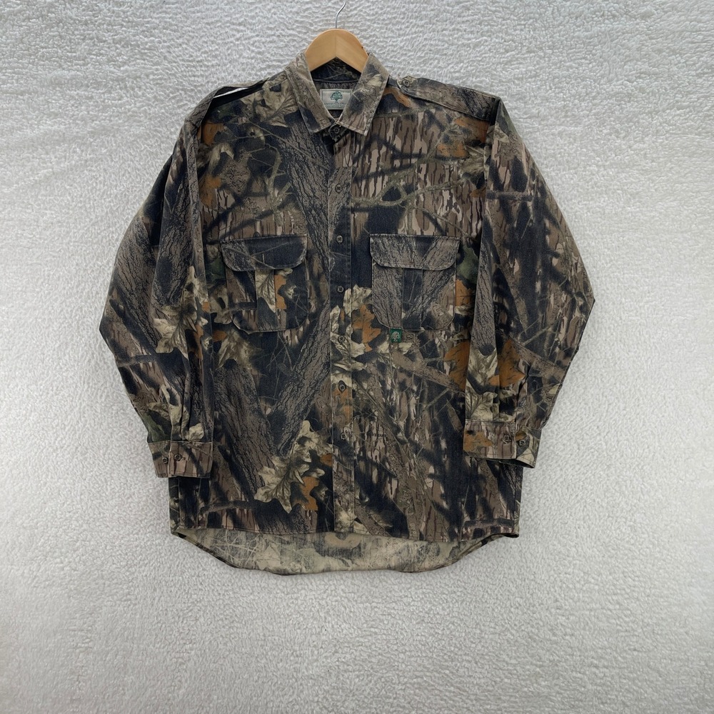 Vintage Mossy Oak Shirt Mens 2XL* Chamois  Heavy Flannel Camo Hunting Outdoor